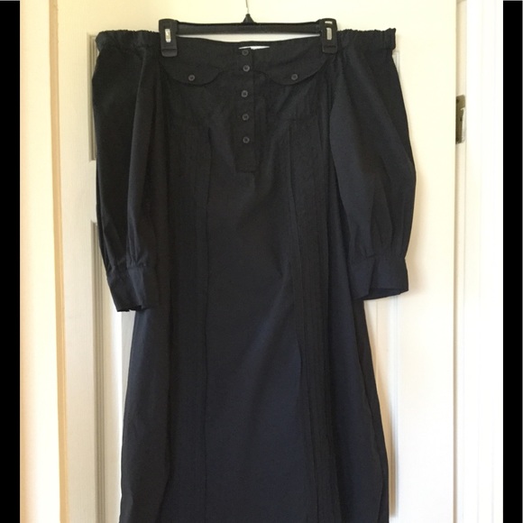 Prada Dresses & Skirts - Prada off the shoulders pleat cotton black dress